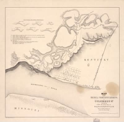Columbus > Map of the Rebel fortifications at Columbus, Ky. / surveyed under the direction of Brig. Genl. Geo. W. Cullum.