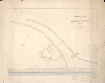 Fort Holt > Sketch plan of Columbiad Battery, Fort Holt, Ky. [opposite Cairo, Ill.].