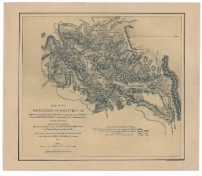 Perryville, Battle of > Map of the battlefield of Perryville, Ky : Major General Don Carlos Buell commanding the U.S. forces, General Braxton Bragg commanding the Confederate forces. October 8th 1862 / surveyed and compiled by order of Major General