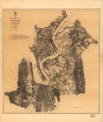Chattanooga, Battle of > Map of the battlefield of Chattanooga Prepared to accompany report of Maj. Genl. U.S. Grant. By direction of Brigd. Genl. W. F. Smith, Chief Engr., Milty. Div. Miss. 1864. Published by authority of the Secretary of War in the