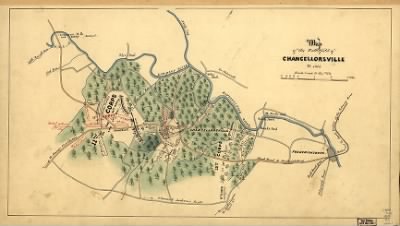 Chancellorsville, Battle of > Map of the battlefield of Chancellorsville, Va., 1863.