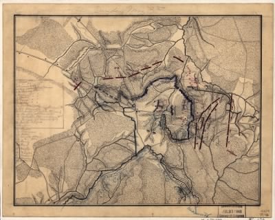 Thumbnail for Chancellorsville, Battle of > Sunday, May 3rd : [Map of the battle of Chancellorsville]