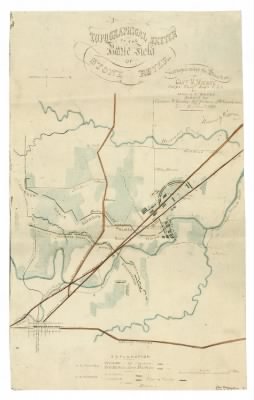 Thumbnail for Stones River, Battle of > Topographical sketch of the Battle field of Stone River / surveyed under the direction of Capt. N. Michler, Corps Topgl. Eng's U.S.A. by Maj. J.F. [sic] Weyss ; assisted by Captains W. Starling, D.P. Thruston, J.W. Stinchcomb