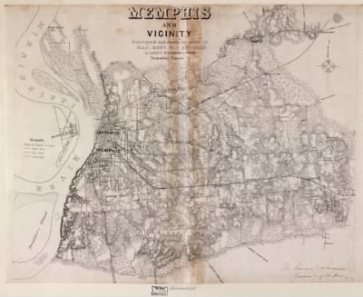 Memphis > Memphis and vicinity / surveyed and drawn by order of Maj. Genl. W. T. Sherman, by Lieuts. Pitzman & Frick, Topographical Engineers.