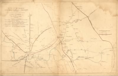 Thumbnail for Normandy, Shelbyville, and Wartrace > [Sketch of the environs of Shelbyville, Wartrace & Normandy, Tennessee Compiled from the best information under the direction of Capt. N. Michler, Corps of Topographical Engrs. U.S.A., by John E. Weyss, Maj. Ky. Vols., Chief