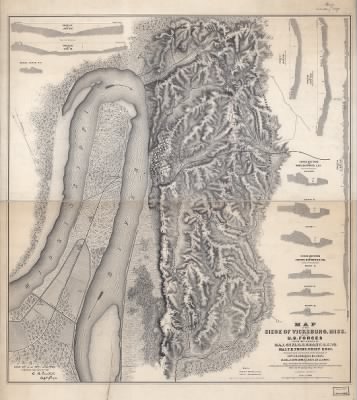 Vicksburg, Battle of > Map of the siege of Vicksburg, Miss. by the U.S. forces under the command of Maj. Genl. U.S. Grant, U.S. Vls. Maj. F. E. Prime, Chief Engr. Surveyed and constructed under the direction of Capt. C. B. Comstock, U.S. Engrs. and