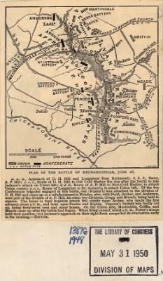 Beaver Dam Creek, Battle of > Plan of the battle of Mechanicsville, June 26 [1862].