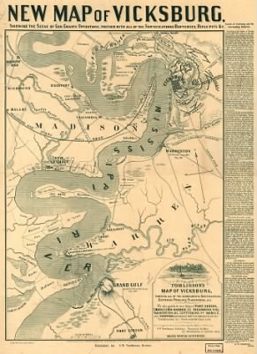 Vicksburg > Tomlinson's map of Vicksburg, showing all the surrounding fortifications, batteries, principal plantation, &c.