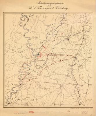 Vicksburg > Map illustrating the operations of U.S. Forces against Vicksburg / compiled at the U.S. Coast Survey Office ; J.W. Maedel.