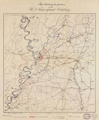Vicksburg > Map illustrating the operations of U.S. Forces against Vicksburg / compiled at the U.S. Coast Survey Office ; J.W. Maedel.