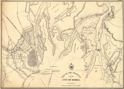 Mobile > Map of the defences of the city of Mobile. [1862-64] Engraved in the Engineer Bureau, War Dept.