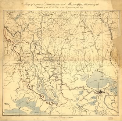 Louisiana, Mississippi > Map of a part of Louisiana and Mississippi, illustrating the operations of the U.S. forces, in the Department of the Gulf Drawn by H. Lindenkohl. E. Moliter lith.