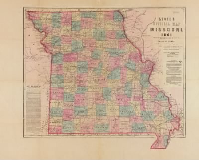 Missouri > Lloyd's official map of Missouri drawn and engraved from actual surveys for the Land Office Department.