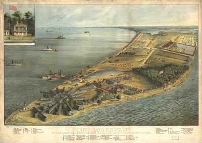 Point Lookout > Point Lookout, Md. View of Hammond Genl. Hospital & U.S. genl. depot for prisoners of war Lith. by E. Sachse & Co., Baltimore.
