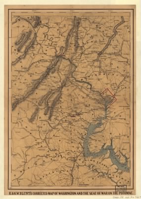 Washington DC, seat of war > E. & G.W. Blunt's corrected map of Washington and the seat of war on the Potomac.