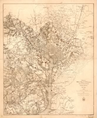 Washington DC > Extract of military map of N.E. Virginia showing forts and roads.