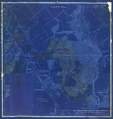 Thumbnail for Gettysburg, Battle of > Map of one square mile or 1/25 of the battlefield of Gettysburg Surveyed and drawn under the direction of Gettysburg National Military Park Commission, Col. John P. Nicholson, Ch'm., Maj. W. M. Robbins, Maj. C. A. Richardson,