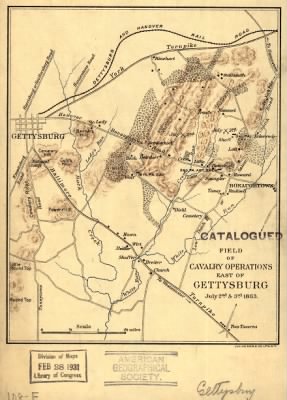 Thumbnail for Gettysburg, Battle of > Field of cavalry operations east of Gettysburg, July 2nd & 3rd 1863.