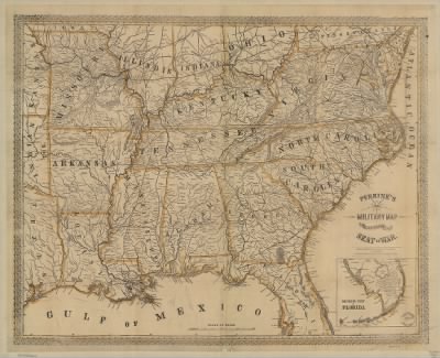 Southern States, seat of war > Perrine's New military map illustrating the seat of war : [southern U.S.].