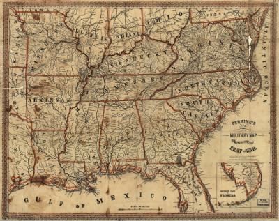 Southern States, seat of war > Perrine's New military map illustrating the seat of war : [southern U.S.]