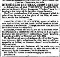 Thumbnail for Advertisement for Sale of the Pimlico Plantation of General James Gadsden, Dec 1859