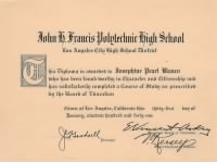 Josephine Peal Blanco - High School Diploma