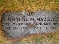 Josephine M Mazotas - Headstone