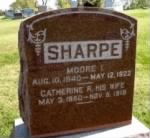 Sharpe (Moore I and Catherine R) -Headstone