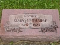 Mary L Sharpe (Linstrum) - Headstone