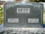 Joseph S Best and Ella M Best (Davidson) - Headstone