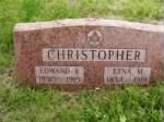 Etna Merial and Edward Rice Christopher - headstone