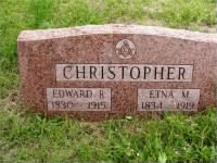 Etna Merial and Edward Rice Christopher - headstone