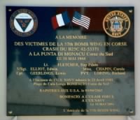 Memorial Plaque on Corsica, Remembering the Lost-Crew and Passengers.