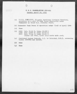 Thumbnail for USS HAMBLETON > War Diary, 4/1/42 to 5/31/42 (Enc A-E)