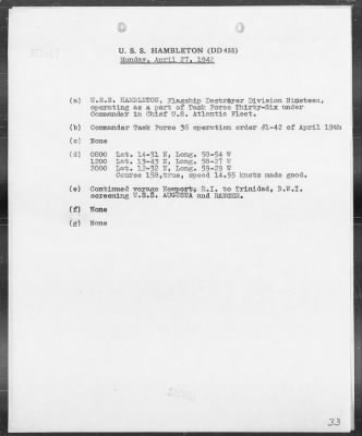 Thumbnail for USS HAMBLETON > War Diary, 4/1/42 to 5/31/42 (Enc A-E)