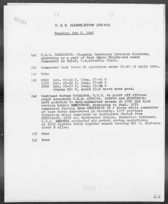 Thumbnail for USS HAMBLETON > War Diary, 4/1/42 to 5/31/42 (Enc A-E)