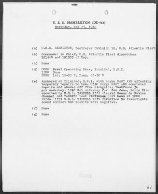 USS HAMBLETON > War Diary, 4/1/42 to 5/31/42 (Enc A-E)