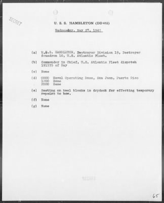 USS HAMBLETON > War Diary, 4/1/42 to 5/31/42 (Enc A-E)