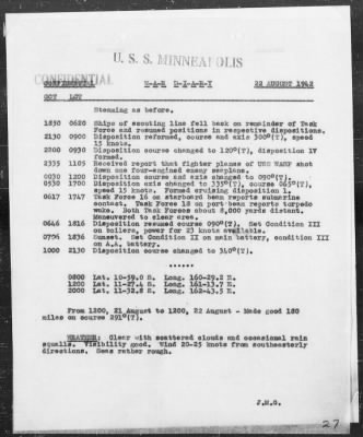 USS MINNEAPOLIS > War Diary, 8/1-31/42 (Enc A)