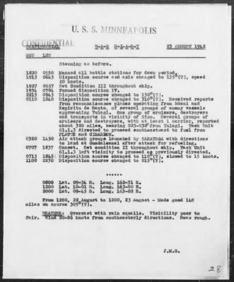 USS MINNEAPOLIS > War Diary, 8/1-31/42 (Enc A)