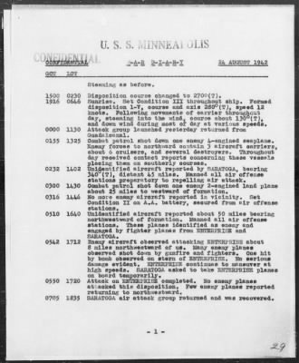 USS MINNEAPOLIS > War Diary, 8/1-31/42 (Enc A)