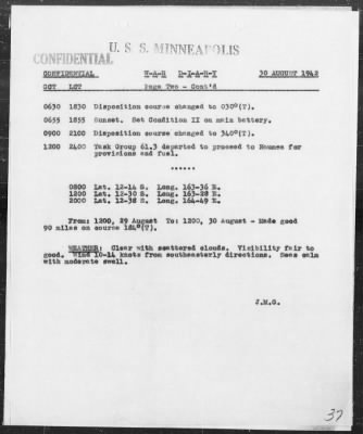 USS MINNEAPOLIS > War Diary, 8/1-31/42 (Enc A)