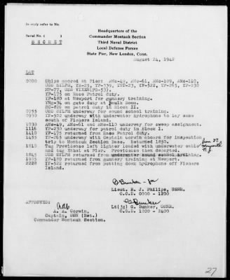 COMISHPAT 3rd ND > War Diary, Montauk Section, 8/1-31/42 (Enc A)