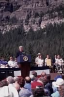 President Bill Clinton in Yellowstone in 1996