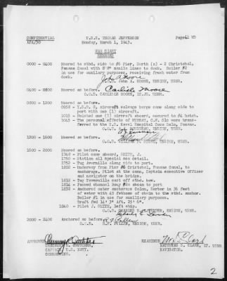 USS THOMAS JEFFERSON > War Diary, 3/1-31/43