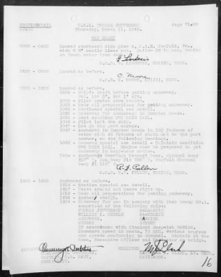 USS THOMAS JEFFERSON > War Diary, 3/1-31/43