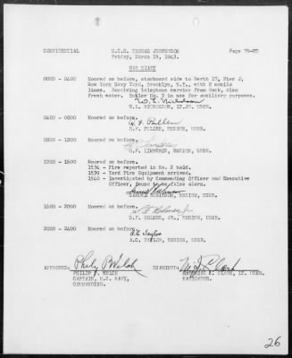 USS THOMAS JEFFERSON > War Diary, 3/1-31/43