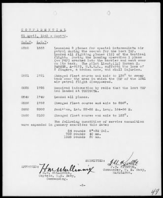 USS SARATOGA > War Diary, 4/1-30/43