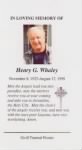 Hank Whaley funeral home handout