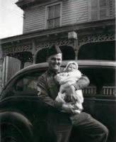 James H Sharp with his 1st child, daughter Bonnie Lynn Sharp.
